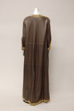 Lot 217 - A Nina Ricci embroidered brown leather evening...