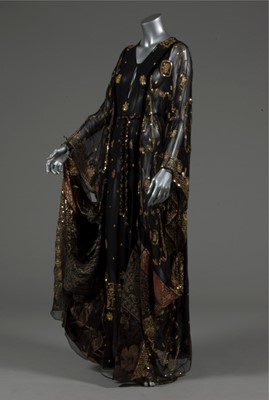 Lot 198 - A dramatic Thea Porter embroidered black...