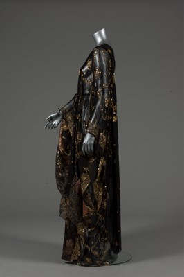 Lot 198 - A dramatic Thea Porter embroidered black...