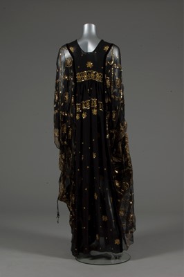 Lot 198 - A dramatic Thea Porter embroidered black...