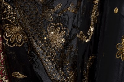 Lot 198 - A dramatic Thea Porter embroidered black...