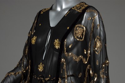 Lot 198 - A dramatic Thea Porter embroidered black...