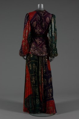 Lot 208 - A Thea Porter printed chiffon and lavishly...
