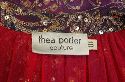 Lot 208 - A Thea Porter printed chiffon and lavishly...