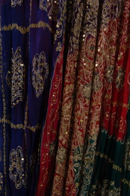 Lot 208 - A Thea Porter printed chiffon and lavishly...