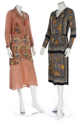 Lot 132 - A group of mainly printed day wear, late 1920s-...