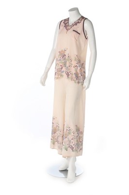Lot 168 - A pair of printed crêpe de chine beach pyjamas,...