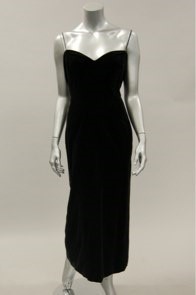 Lot 70 - An Ossie Clark black velvet sheath, 1980s,...