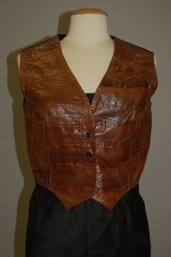 Lot 48 - An Ossie Clark brown snakeskin waistcoat,...