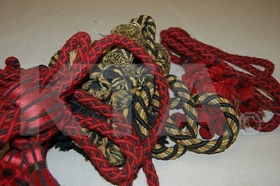 Lot 136 - Woollen tie backs, late 19th century,...
