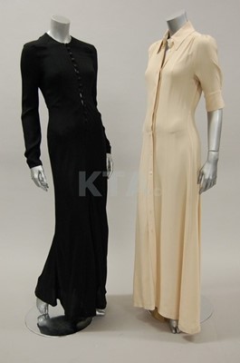 Lot 300 - Two Ossie Clark moss crepe dresses, one in...