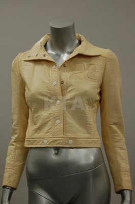 Lot 302 - A Courreges cream vinyl jacket, 1970s, Paris...