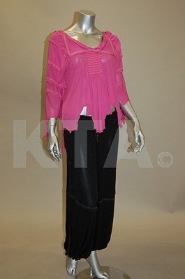 Lot 42 - A Zandra Rhodes shocking pink angular jersey...