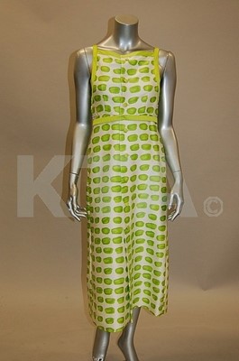 Lot 44 - A Courreges printed cotton satin gown,...