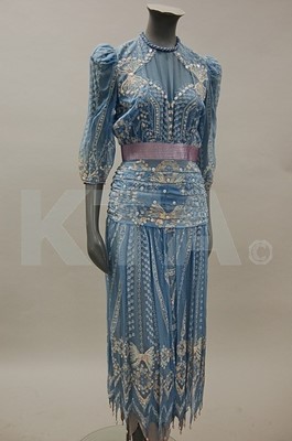 Lot 68 - A Zandra Rhodes bow-printed chiffon evening...