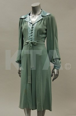 Lot 86 - An Ossie Clark pale blue moss crepe and satin...