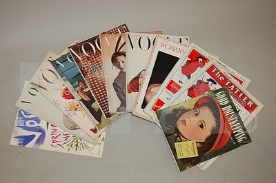 Lot 91 - Vogue magazine, 1949, seven issues from...