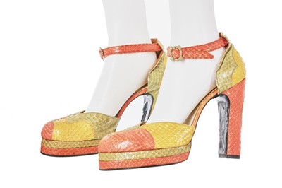 Lot 174 - Two pairs of Terry de Havilland snakeskin...