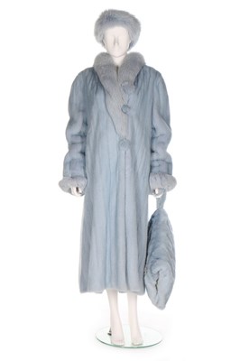 Lot 56 - A baby blue mink coat, probably 1990s, of...