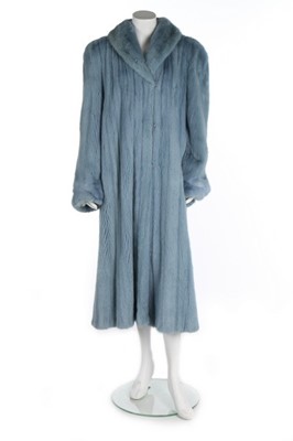 Lot 10 - A reversible pale blue mink coat, 1990s,...