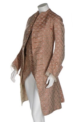 Lot 26 - A gentleman's brocaded silk coat and matching...