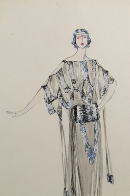 Lot 39 - Three Lucile fashion sketches, circa 1920,...