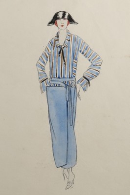 Lot 42 - Three Lucile fashion sketches, early 1920s,...