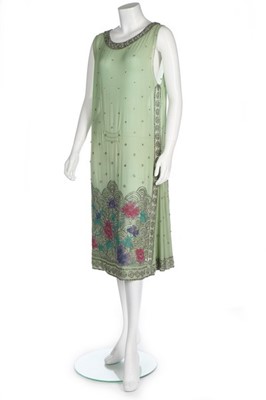 Lot 61 - A Jean Patou couture chinoiserie beaded dress,...