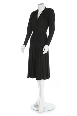 Lot 75 - A Jeanne Lanvin couture war-time black moss...