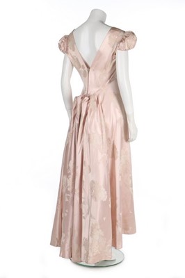 Lot 72 - A Schiaparelli pink damask satin evening gown,...