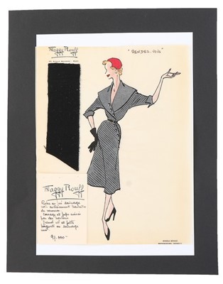 Lot 79 - Three Maggy Rouff watercolour sketches, circa...