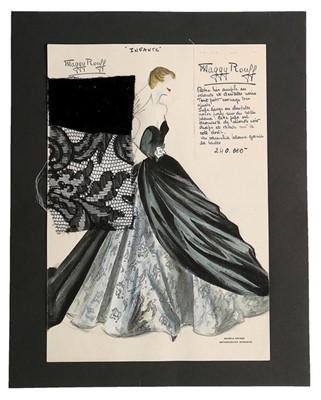 Lot 81 - Two Maggy Rouff watercolour sketches, the...