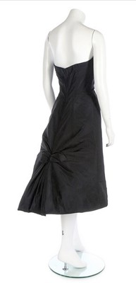 Lot 80 - A Jean Dessès couture black faille cocktail...