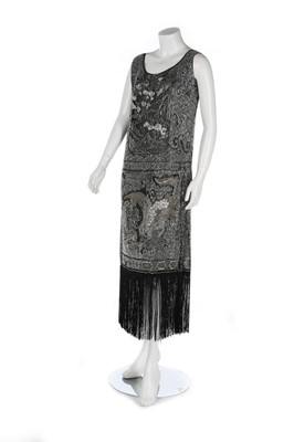 Lot 77 - A Chinoiserie-inspired beaded chiffon flapper...