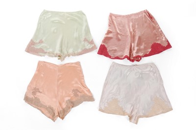 Lot 58 - A large group of mainly peach satin French...