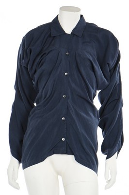 Lot 84 - A John Galliano slate-blue viscose 'Circle'...