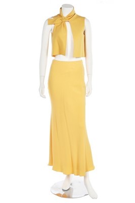 Lot 85 - A John Galliano sunflower-yellow gabardine...