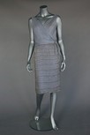 Lot 134 - A Jean Desscouture grey-blue chiffon cocktail...