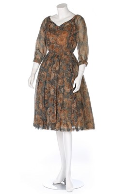Lot 22 - A Christian Dior London rose printed chiffon...