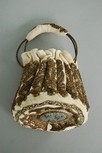 Lot 1 - An embroidered velvet gaming purse, early 20th...