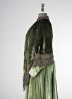 Lot 76 - A rare Madame Doucet green plush velvet visite,...