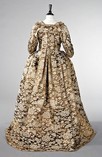 Lot 58 - A robe la Francaise of Chinese lampas satin,...