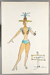 Lot 30 - Three Serge Matta illustrations for swimwear,...