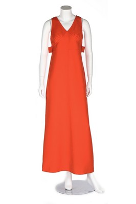 Lot 10 - A Courrèges orange wool maxi dress, circa 1970,...