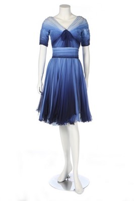 Lot 102 - A Christian Lacroix couture blue dégradé...