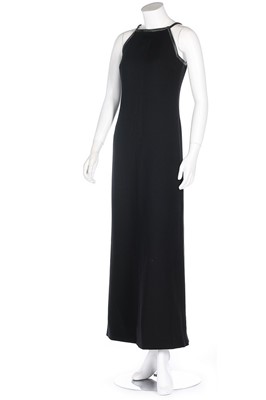 Lot 81 - An André Courregès black wool crêpe evening...