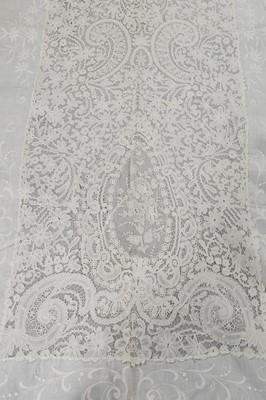 Lot 423A - A fine shadow-work and Brussels lace inset...