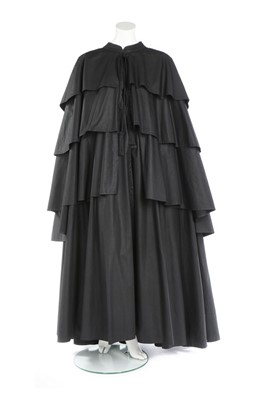 Lot 221 - A Madame Grès glazed black cotton 'highwayman'...