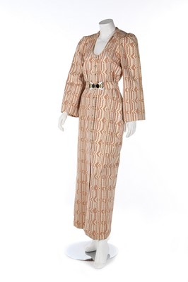 Lot 370 - A Bill Gibb woven lurex dress, Autumn-Winter,...