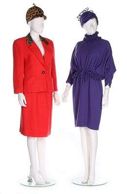 Lot 34 - A group of brightly coloured suits and daywear,...